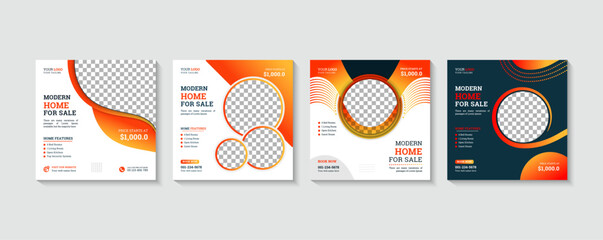A flyer for a real estate sale social post or web banner template set
