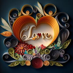 love and care from Jesus paper art quilling 3d, Generative AI