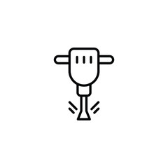Jack Hammer icon design with white background stock illustration
