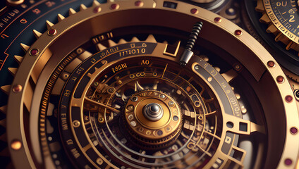 Naklejka premium Clockwork mechanism illustration