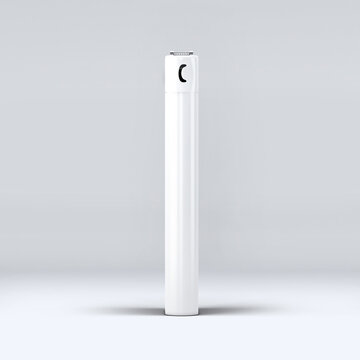 White blank gas lighter mock up stand isolated. Empty surface cigar-lighter design presentation. Lighter template mockup. Sigarette lighter template. 3D illustration, 3D rendering. 
