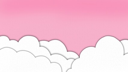 paper cut clouds on pink background