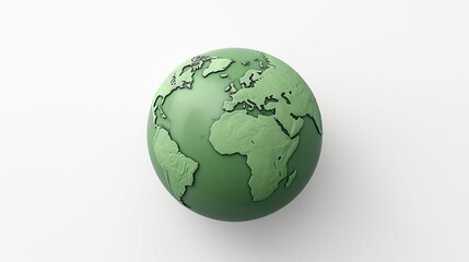 Green globe, earth map 3D ,business and ecological banner. copy space, AI generated image.