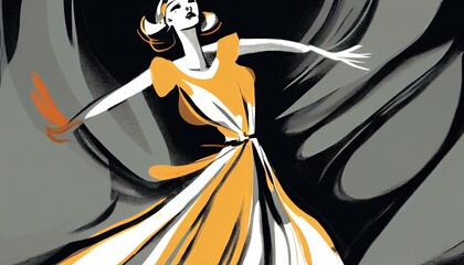 Graphical Great Orange One female voice with outstretched hands Abstract, Elegant and Modern AI-generated illustration