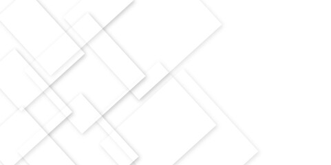 Abstract background with white and gray color technology modern background design . Geometric background with squares in bright light with soft shadows as pattern. Template for branding business .	
