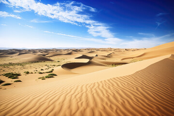 Fototapeta na wymiar Sand dunes in the desert - Generative AI 