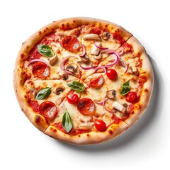 pizza isolated on white background created with generative AI