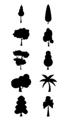 Tree Silhouette Illustration Set Collection