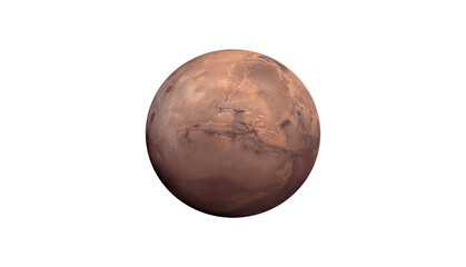 Planet Mars isolated white background - Elements of this Image Furnished By Nasa
