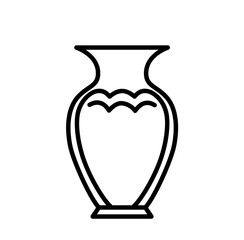 Cute flower vase outline icon