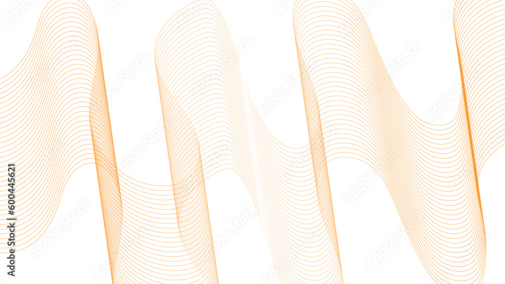 Poster abstract orange color wave lines frame on white background. frame of abstract vector orange wave mel