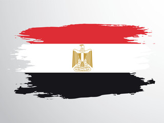 Vector flag of Egypt painted with a brush