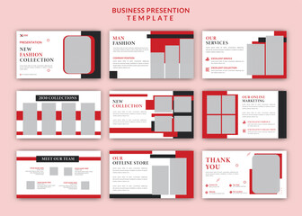 Minimalist multiple color presentation slide power point landing page keynote man fashion editable template design