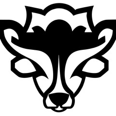 Animal head vector design black and white