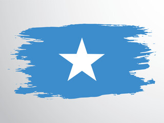 Vector flag of Somalia drawn with a brush