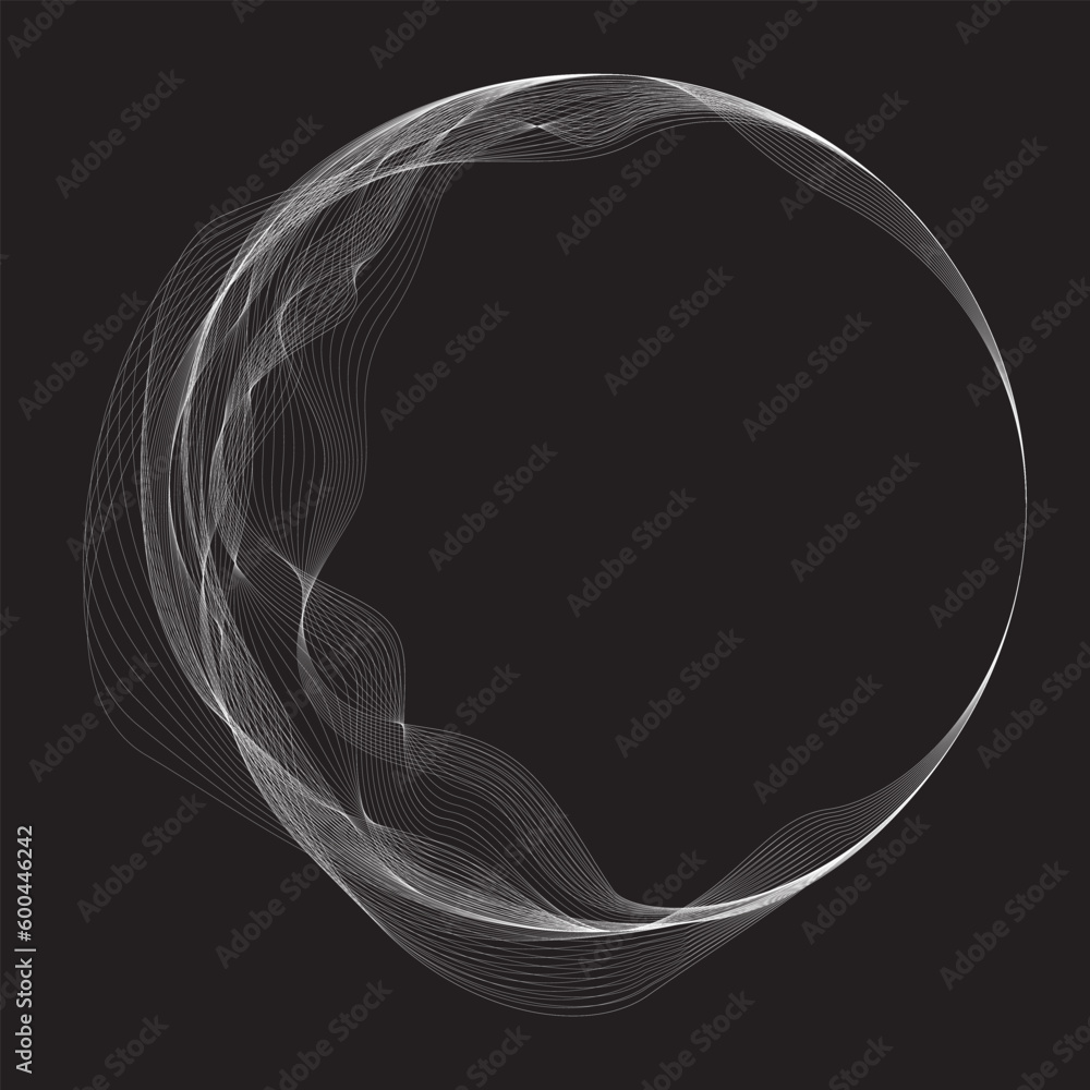 Poster abstract oval lines background with geometric circles . vector rotating ellipse line design . poster