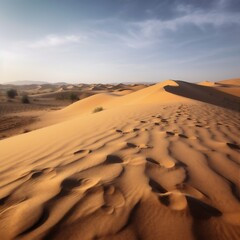blue sand dry cloud dune landscape desert sky nature sun. Generative AI.