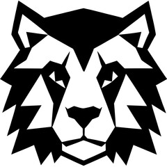 Animal head vector design black and white