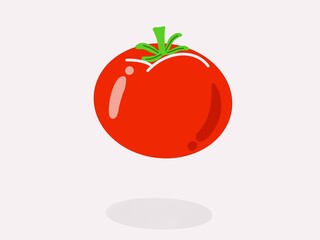 One red tomato is a fruit and vegetable that is high in vitamins. for cooking and has many uses.