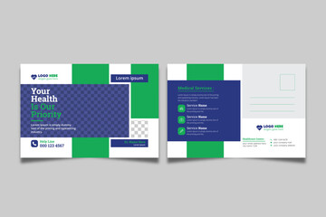 Medical & healthcare postcard flyer template design