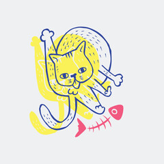 simple funny cat vintage 