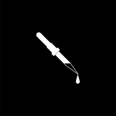 Pipette icon isolated on black background