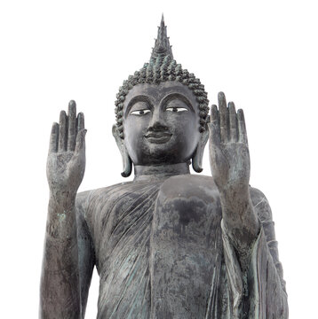 Buddha image in Thailand, isolated on white