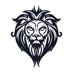 Fototapeta na wymiar Wild lion head logo template illustration design isolated on white. Generative AI.