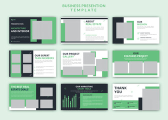 Business real estate powerpoint presentation editable slides design set template