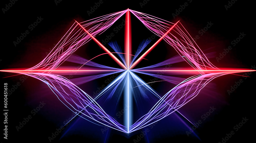 Aufkleber neon arrow signs were abstractly directed in three dimensions - generative ai.
