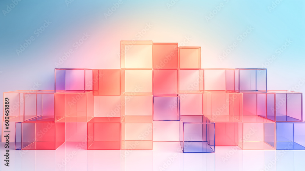 Aufkleber the abstract geometric background with a translucent glass was generated - generative ai.