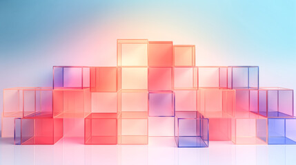 The abstract geometric background with a translucent glass was generated - generative ai.