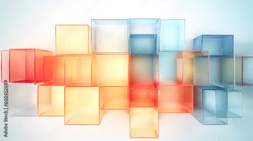 Aufkleber a a png image featuring a translucent glass abstract geometric background was created - generative a