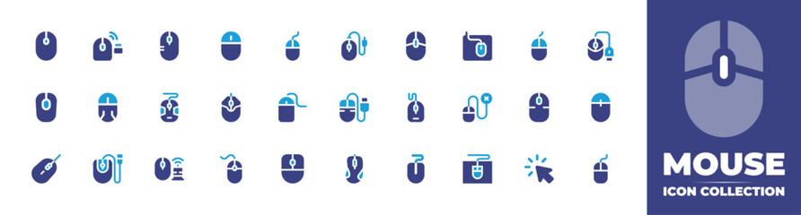 Mouse icon collection. Duotone color. Vector and transparent illustration. Containing mouse, computer mouse, block, mouse clicker, click, and more.