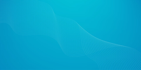 Abstract blue gradient background. Flowing curve shape pattern. Wavy lines design for brochure, flyer, banner, presentation
