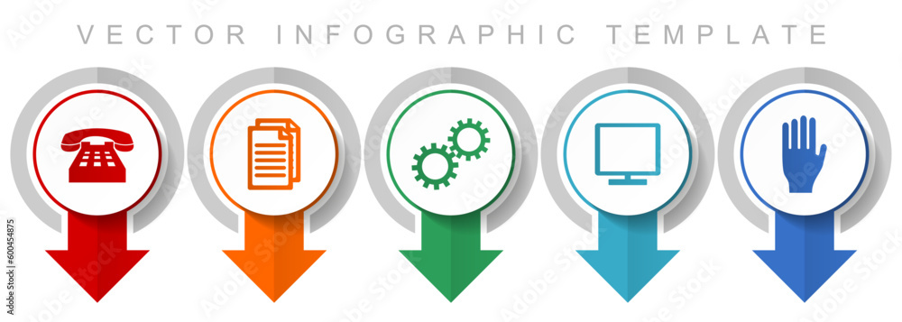 Aufkleber technology icon set, miscellaneous pointer icons such as phone, document, gears, tv and hand for web