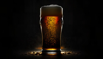  beer on black background