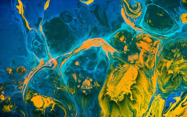 Naklejka na ściany i meble Acrylic Pour Color Liquid marble abstract surfaces Design.