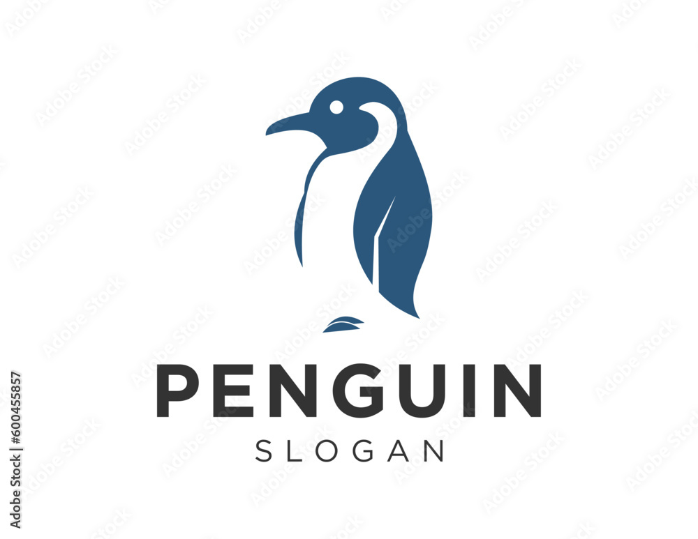 Poster logo design about penguin on a white background. created using the coreldraw application.