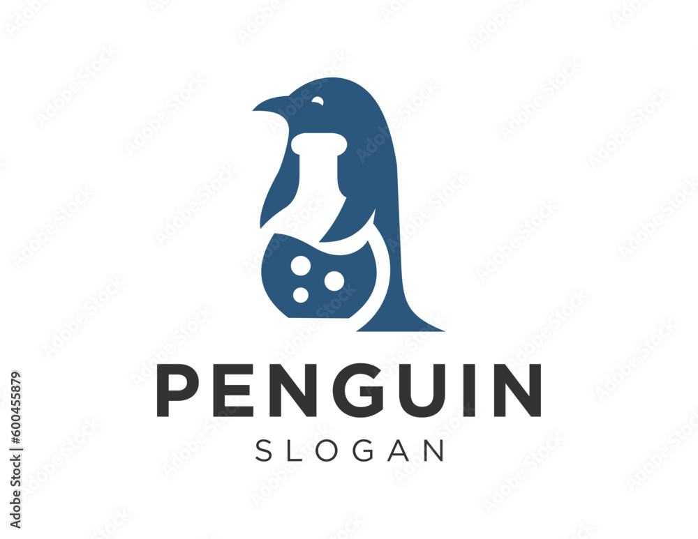 Poster logo design about penguin on a white background. created using the coreldraw application.