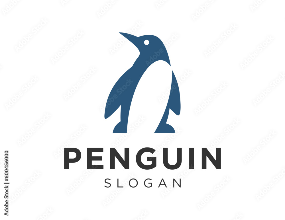 Poster logo design about penguin on a white background. created using the coreldraw application.