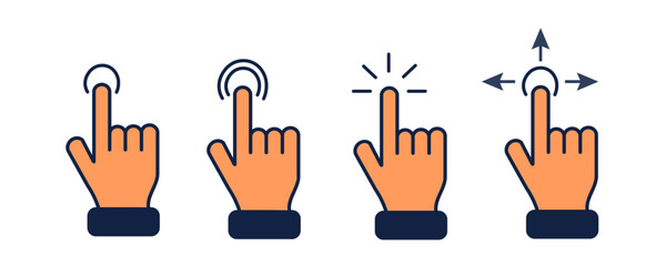 Finger up icon. Hand set vector ilustration.