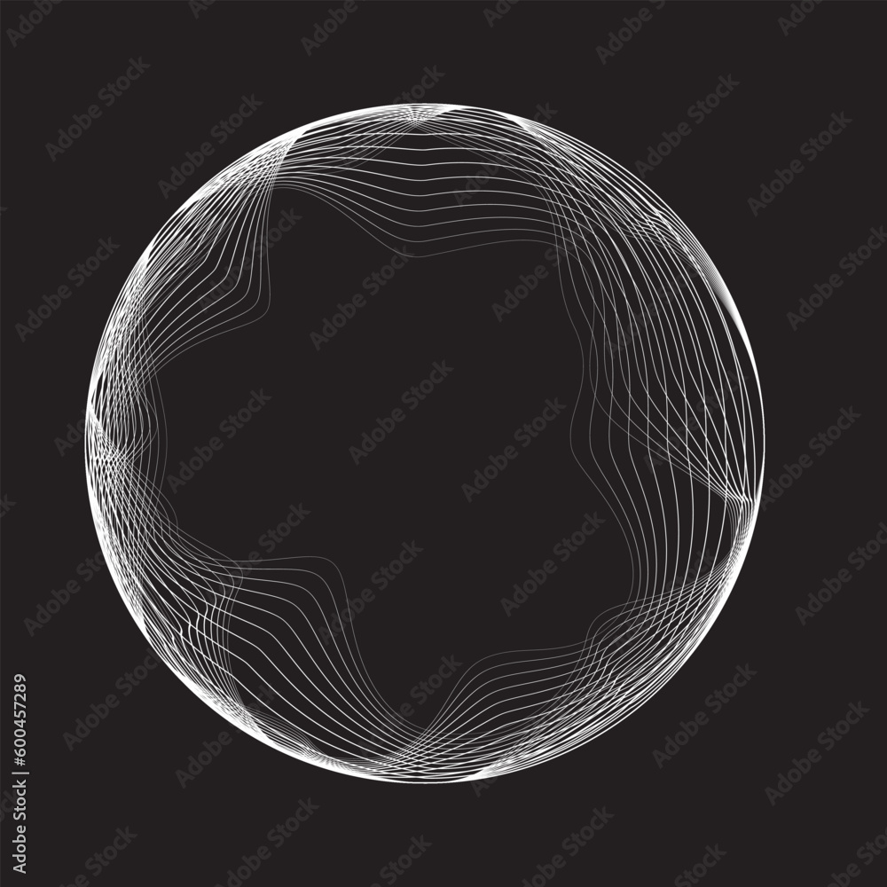 Poster lines in circle form . spiral vector illustration .technology round. wave logo . design element . gl