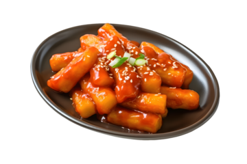deep fried Korean rice cake (Tteokbokki) with spicy sauce - Korean food style