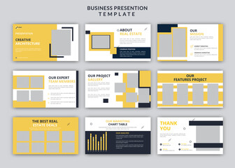 Minimal architecture project overview powerpoint presentation slides design set template