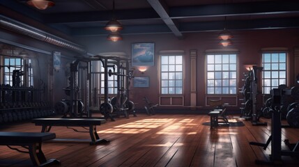 Naklejka premium gym equipment illustration design background