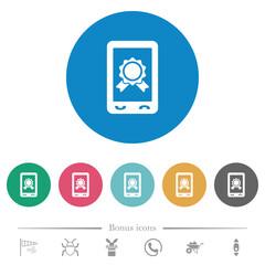 Mobile certification flat round icons