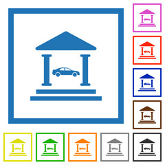 Car loan flat framed icons