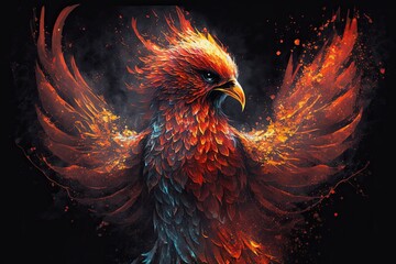 Fototapeta premium Phoenix firebird. Generative Ai.