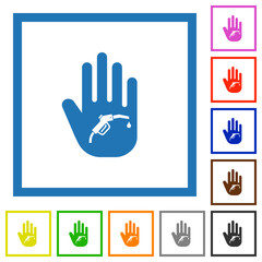 Obraz premium Hand shaped fuel sanction sign solid flat framed icons